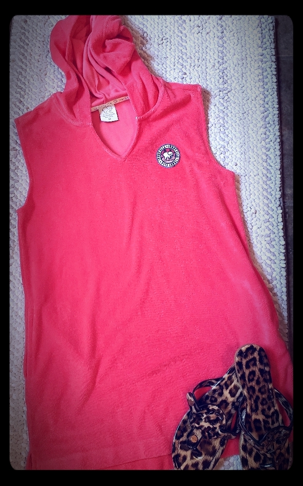 French Terry Swim Cover Tunic with Hoodie